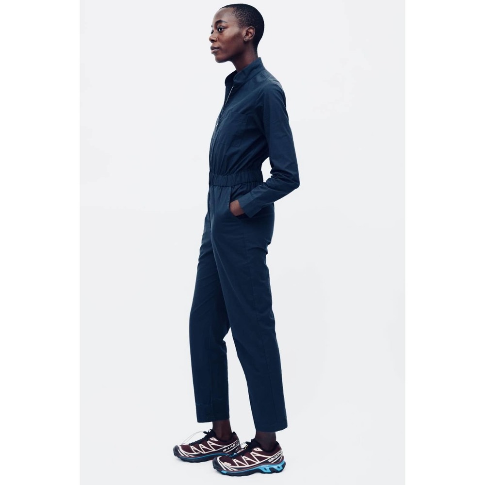 Horses Atelier Cotton Full Zip Jumpsuit With Pockets Size 4 Grey/Blue